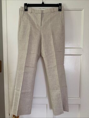 J. Crew Cream Tailored Linen-Blend Pants size 25P. Never worn!!